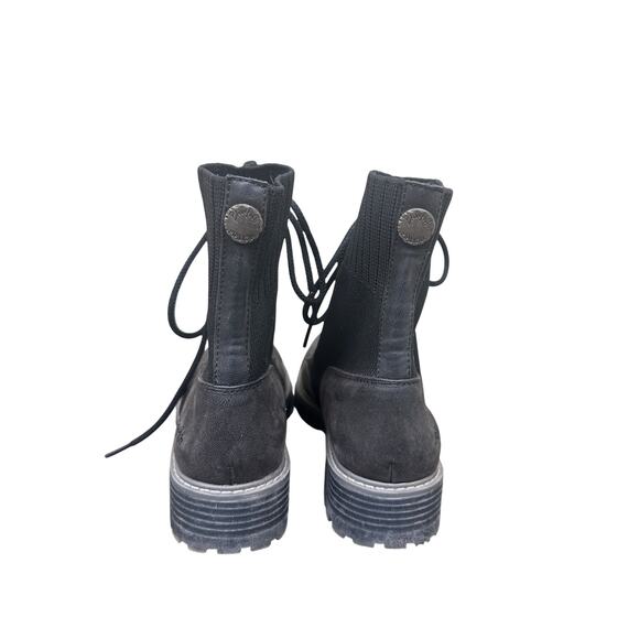 Blowfish Black Moto Booties Lace up Winter Vegan Leather Neutral Walk Size 6.5 - Picture 7 of 12